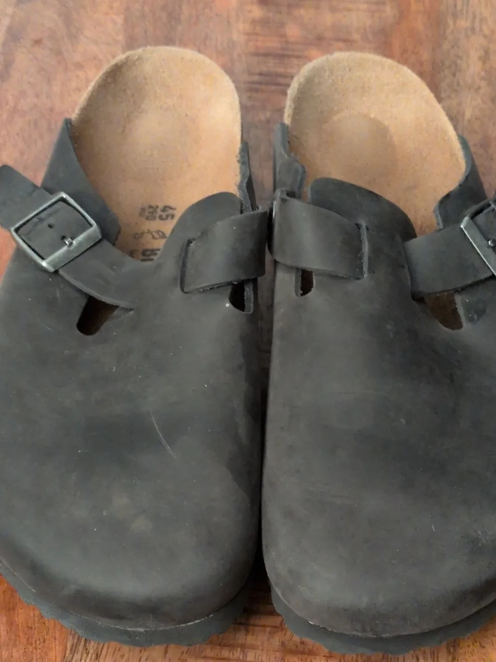 Birkenstock Black Nubuck Slip-On Clogs with Buckle New With No Box